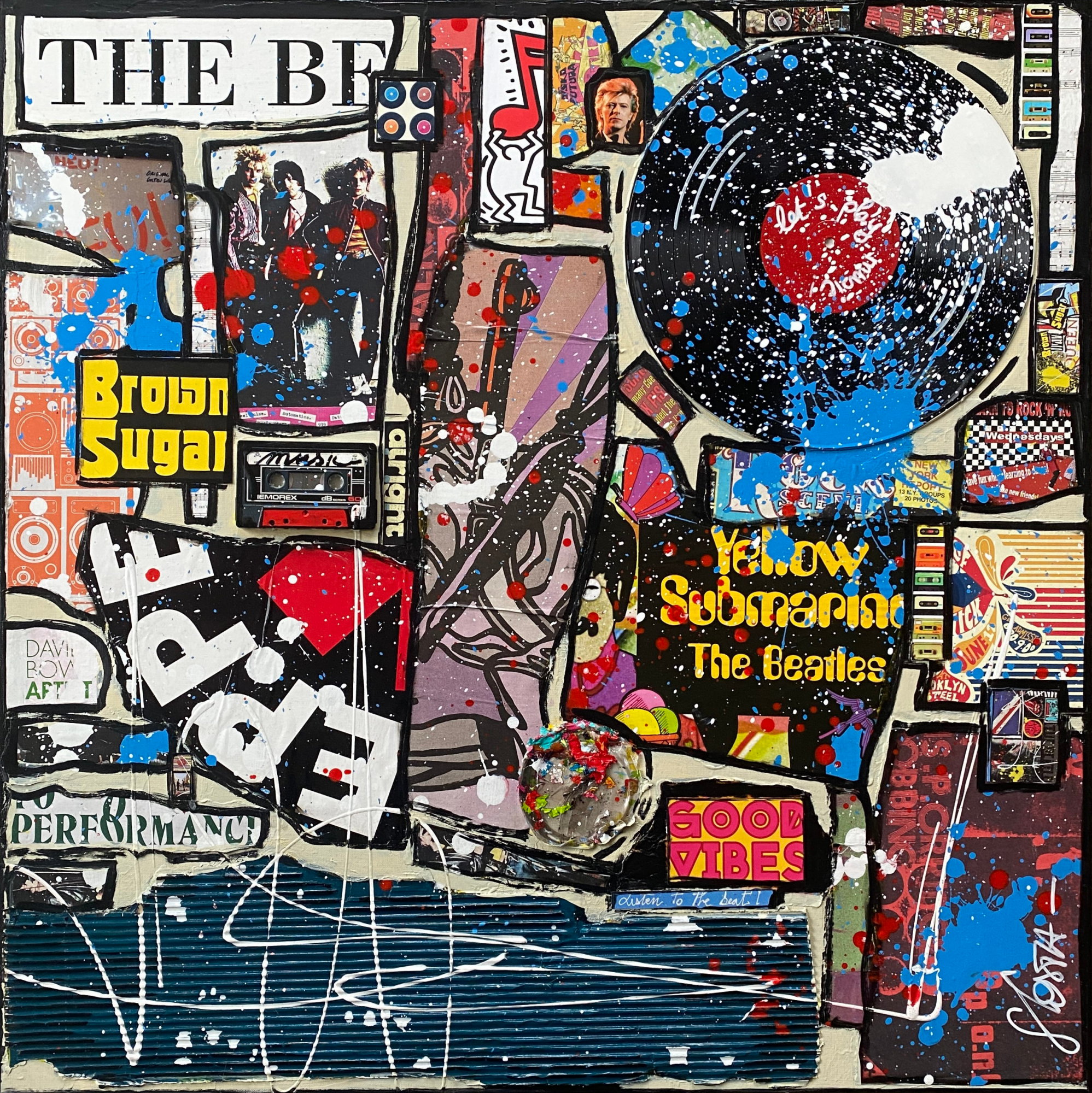 Let's play ! : tableau de Sophie Costa, artiste peintre collage, music, colorful Tableau Contemporain, Let's play !. Sophie Costa, artiste peintre.