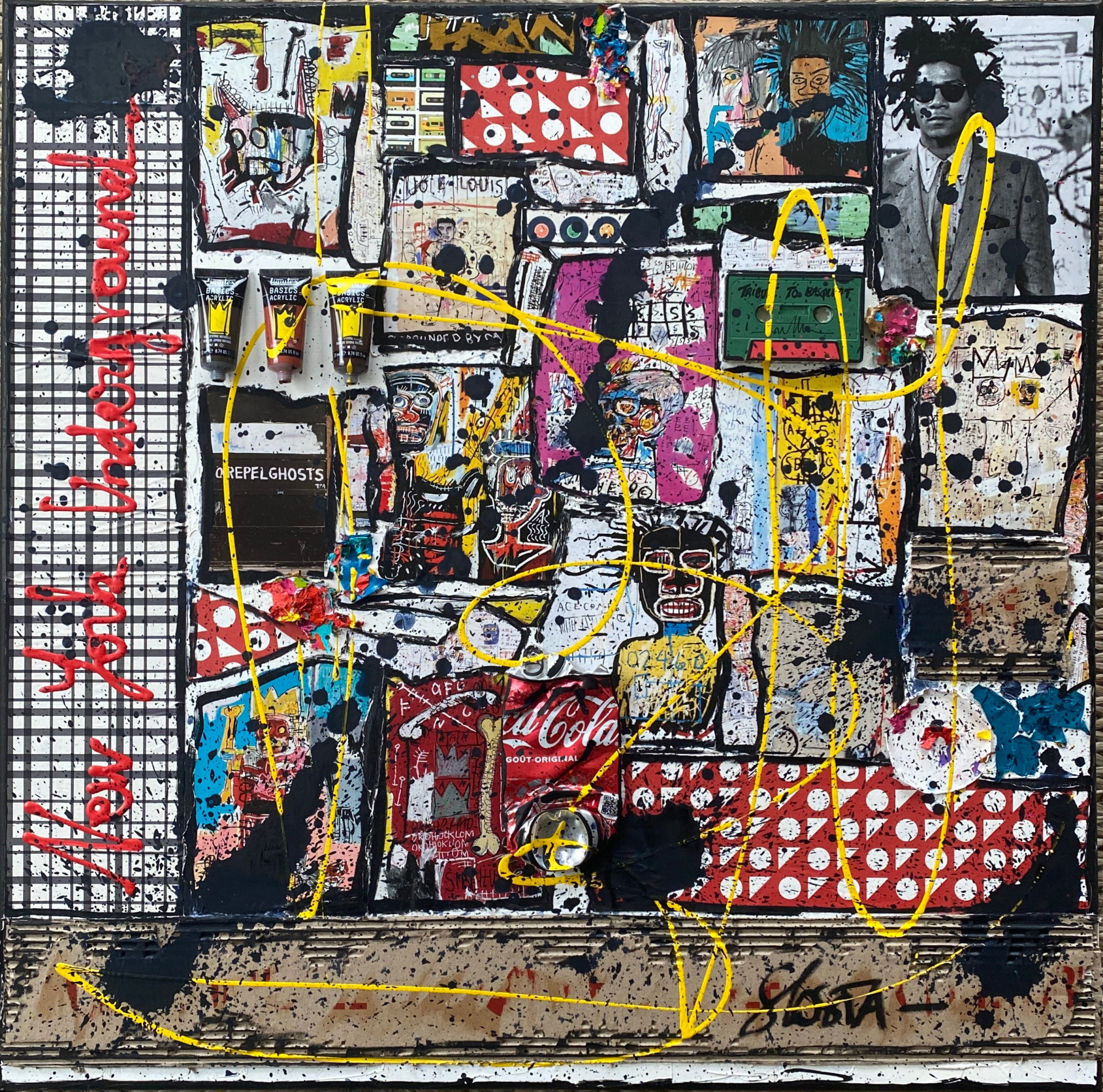 basquiat, collage Tableau Contemporain, Basquiat forever. Sophie Costa, artiste peintre.