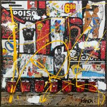 Tableau Basquiat vs Warhol : Artiste peintre Sophie Costa