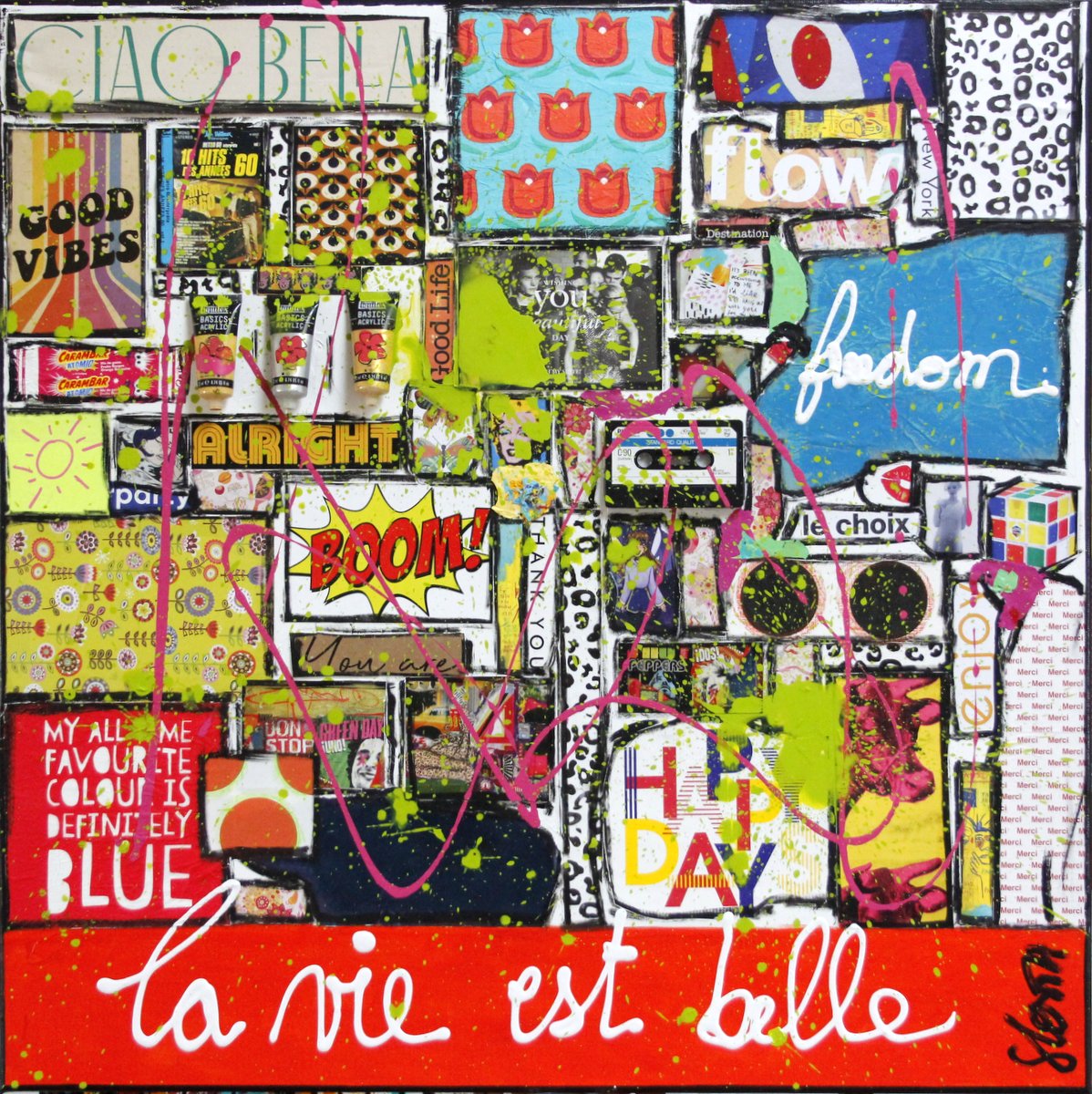 La vie est belle : tableau de Sophie Costa, artiste peintre