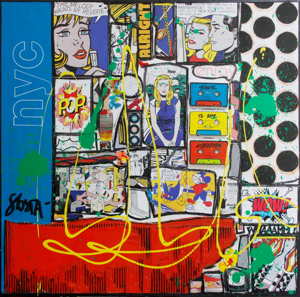 BRAD( tribute to R. Lichtenstein) : tableau de Sophie Costa, artiste peintre