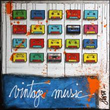 Tableau Vintage Music : Artiste peintre Sophie Costa