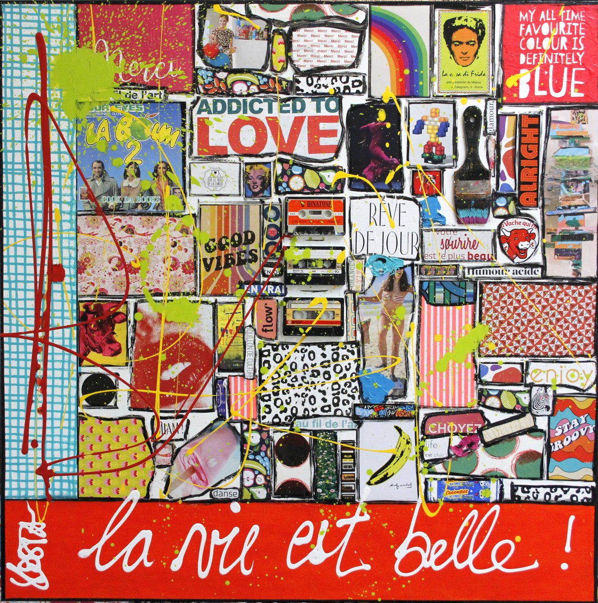 Merci, la vie est belle ! : tableau de Sophie Costa, artiste peintre