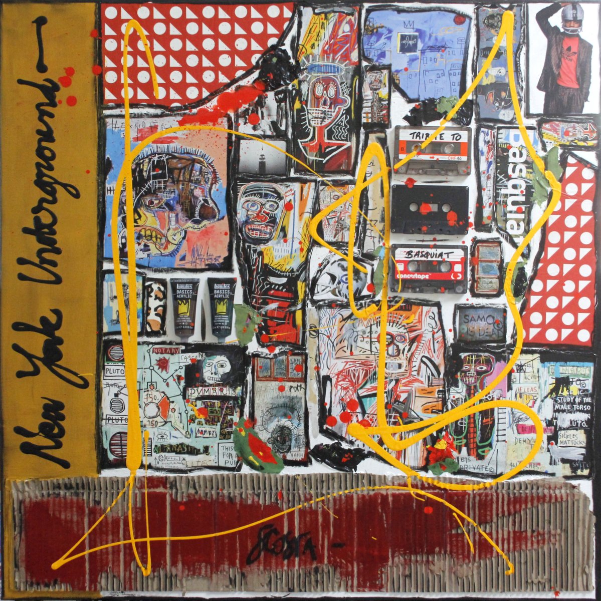 collage, basquiat, nyc Tableau Contemporain, Basquiat, NYU. Sophie Costa, artiste peintre.